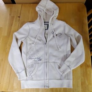 Cream/beige zip up jacket. Size Medium
